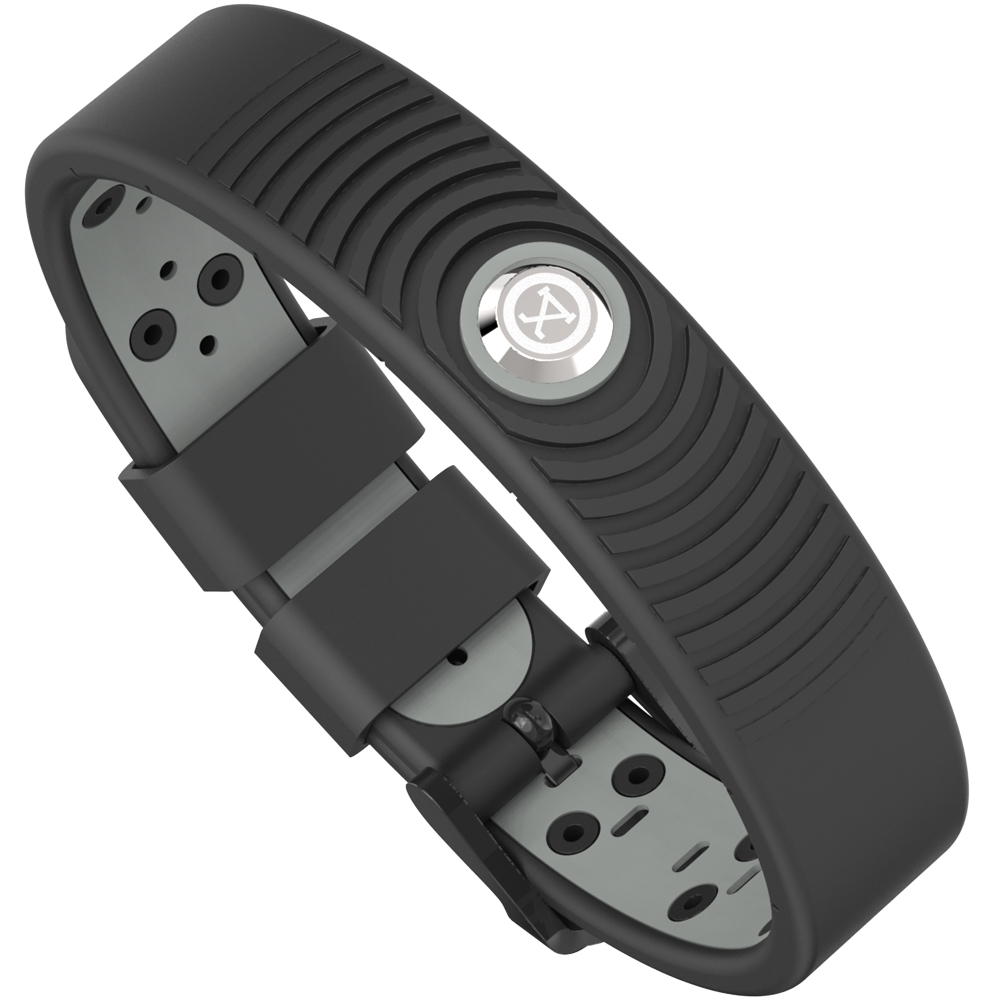 ProExl Graphite Gray Sports Magnetic Bracelet Black Strap 